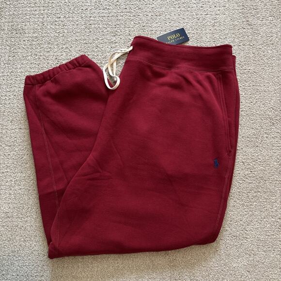 Ralph Lauren Polo RL Fleece Sweatpants Men’s Size 3XB Red Joggers NWT - Picture 1 of 10